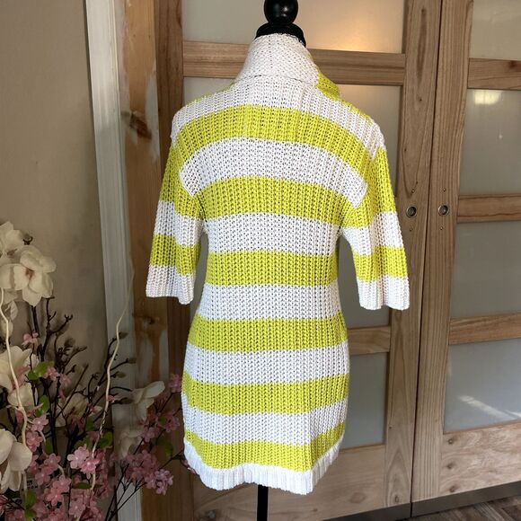 Abercrombie & Fitch Chunky Knit Sweater Women Sz S Green Open Front Y2K Preppy - Picture 6 of 7